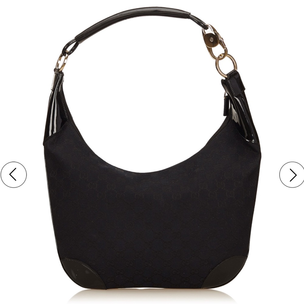 GUCCI Black GG Canvas hobo shoulder bag - vintage